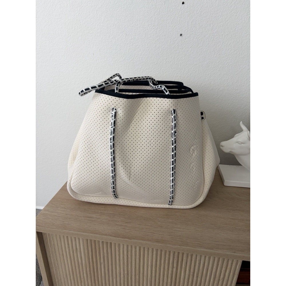 Annabel Ingall Sporty Spice Neoprene Tote White Black